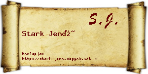 Stark Jenő névjegykártya